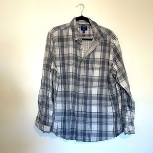 [g] George | Classic Fit Grey & White Button Down Dress Shirt